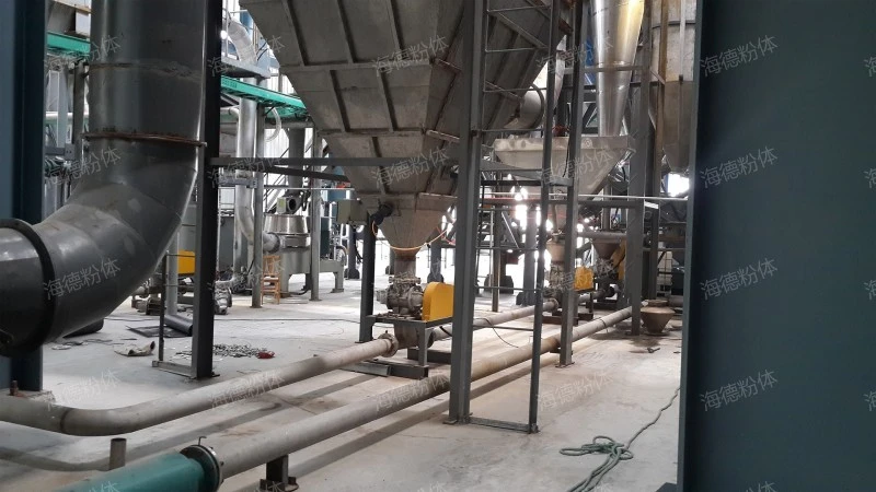 Diatomaceous earth pneumatic conveying